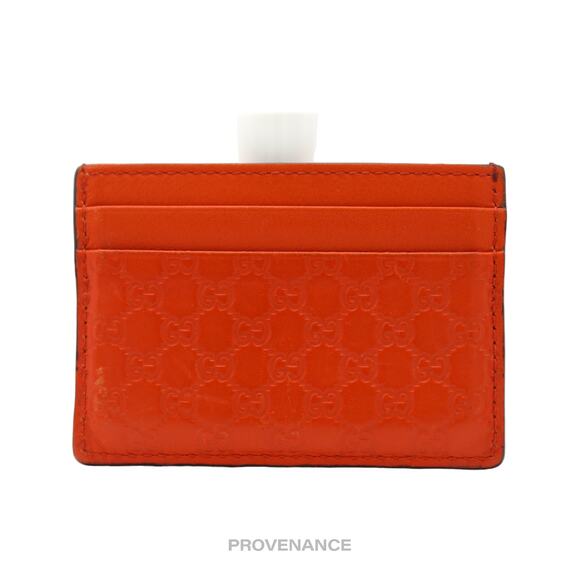 🔴 Gucci Card Holder Wallet - Orange MicroGuccissima Leather - Picture 2 of 4
